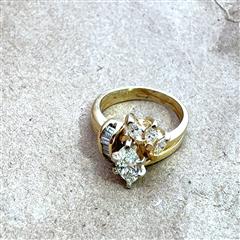 14K Yellow Gold Marquise Natural Diamond Wedding Set .75 Cttw Size 4.5